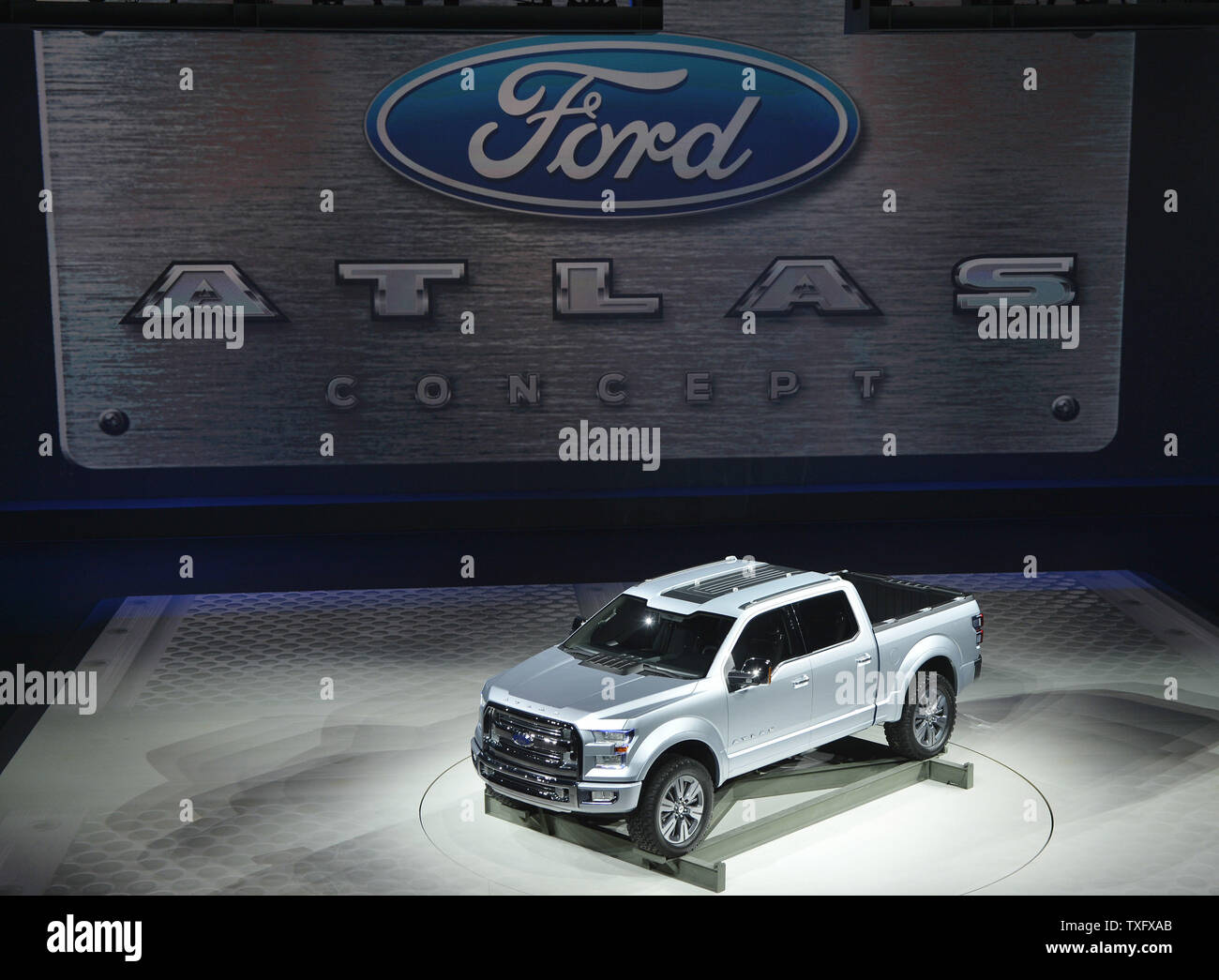Ford debutta il concetto di Atlas pickup truck al 2013 North American International Auto Show di Detroit su gennaio 15, 2013. UPI/Brian Kersey Foto Stock