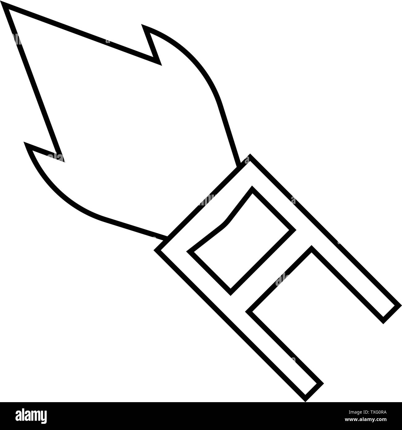 Icona silhouette di contorno di katar isolati su sfondo bianco. Icona di arma. Illustrazione di vettore per il tuo design, gioco, la scheda web. Illustrazione Vettoriale