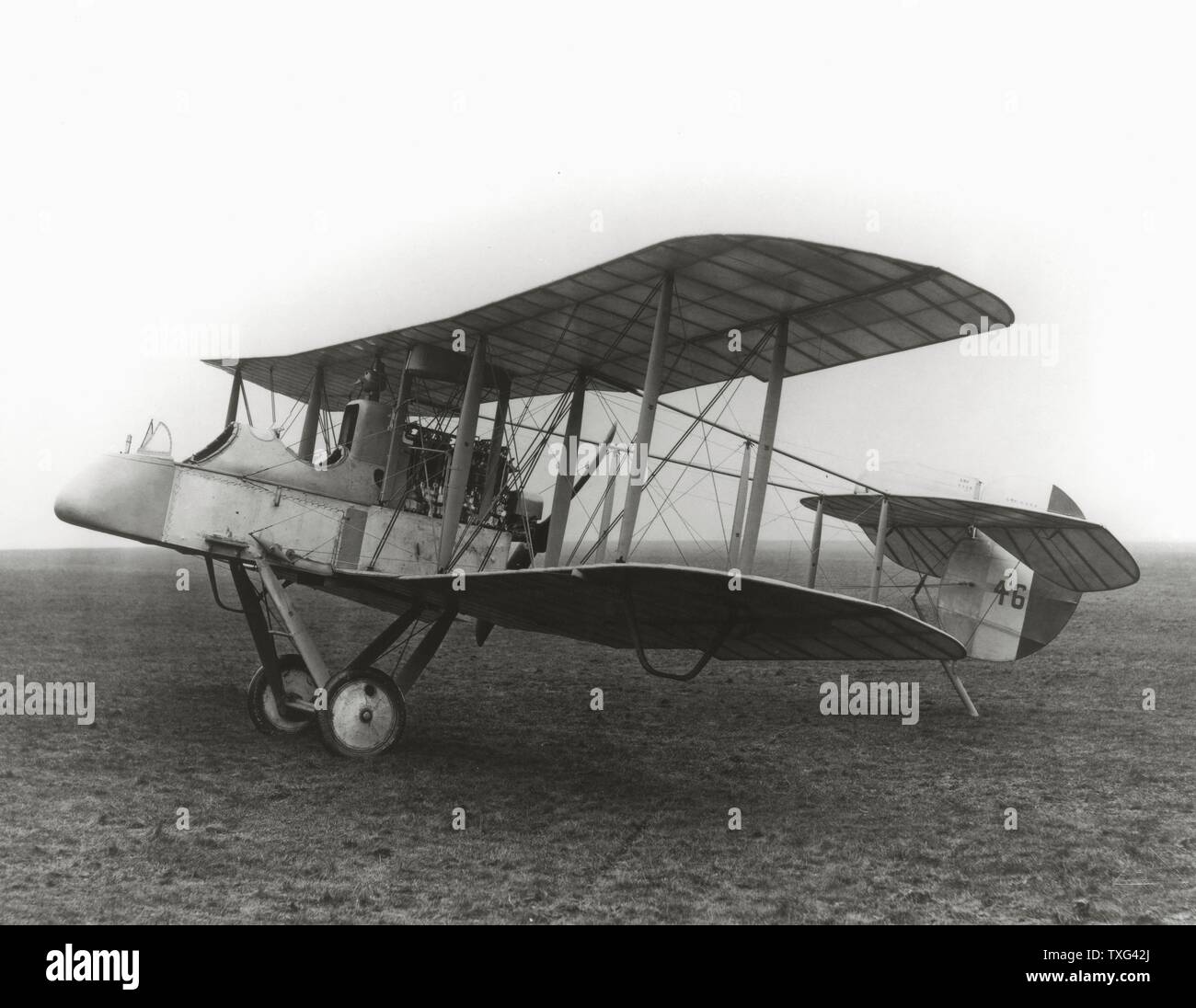 Prototipo di militari britannici biposto biplano Airco DH.1, utilizzato durante la guerra mondiale I. 1915 Foto Stock