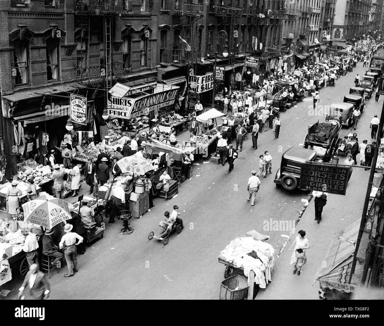 La città di New York street market Foto Stock