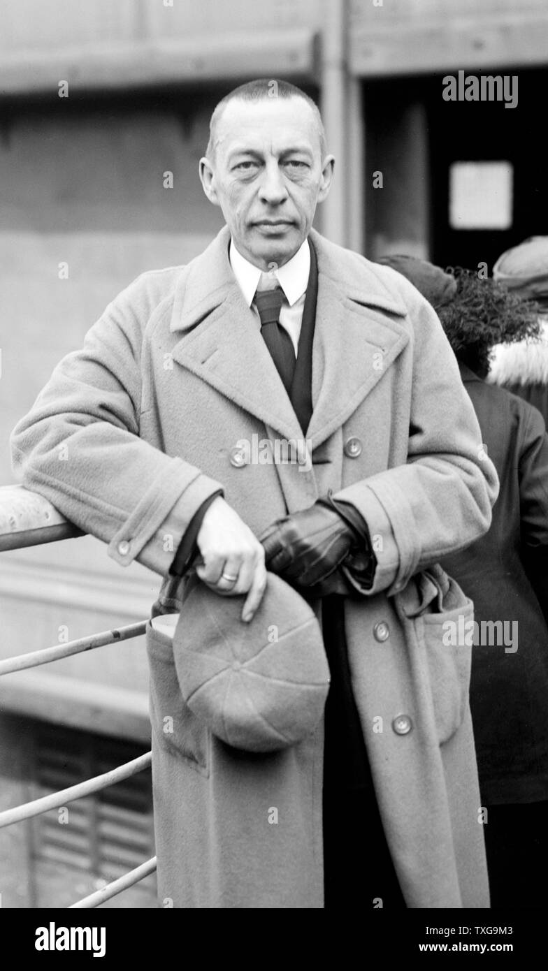 Sergei Vassilevic Rachmaninoff (1873-1943) Il compositore russo, pianista e conduttore. Dopo la rivoluzione del 1917 ha lasciato la Russia e si stabilirono in America Foto Stock