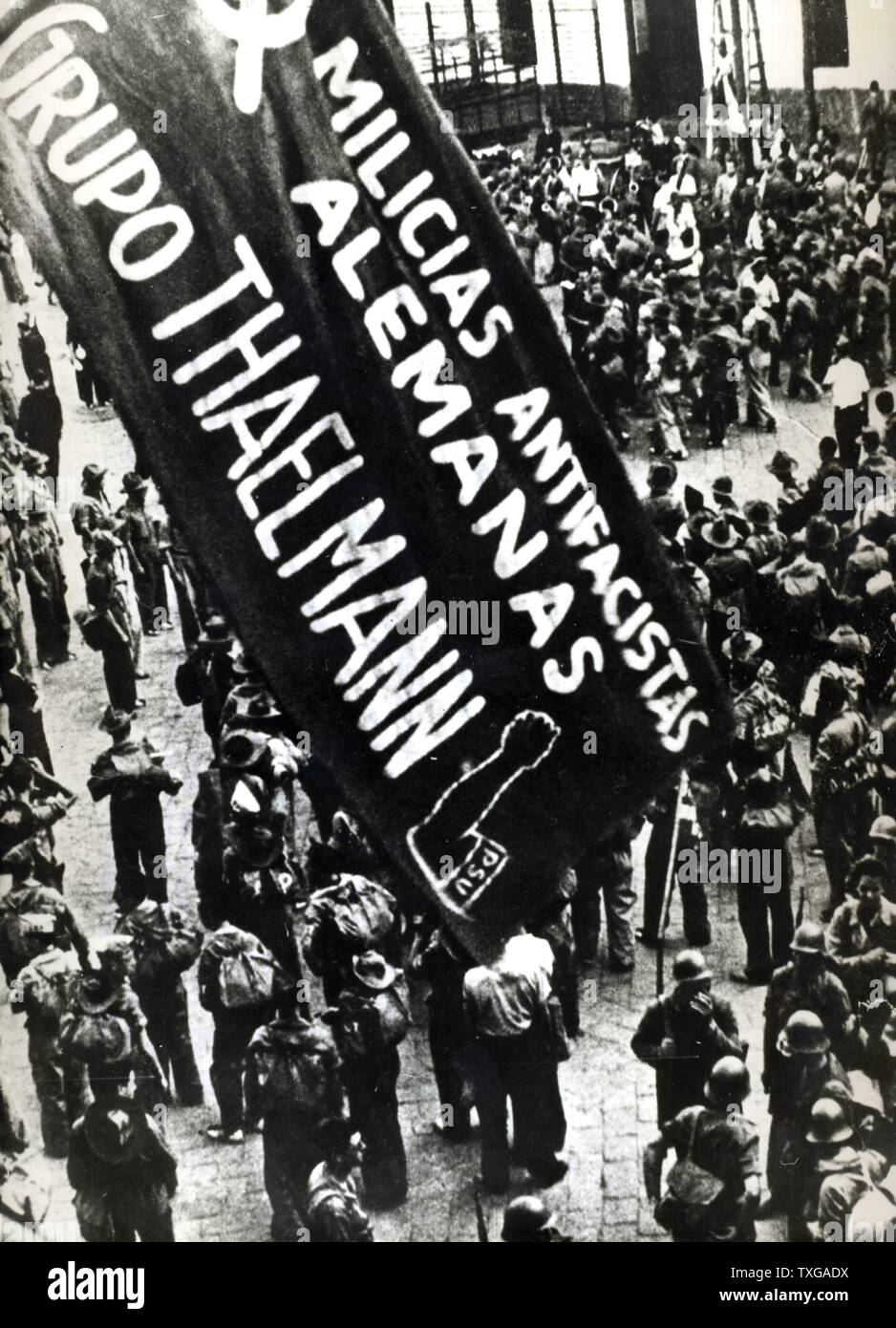 Guerra civile spagnola - Brigata internazionale. Il Battaglione Thälmann di tedesco volontari. 1936-1938. Foto Stock