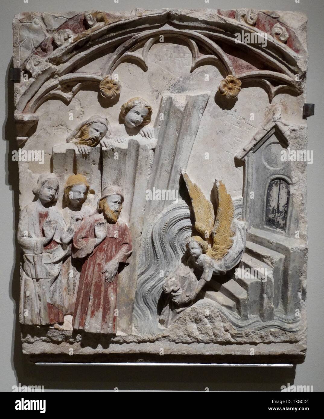 Tableau rilievo di San Michele di Mestre San Mateo. Datato xiv secolo Foto Stock