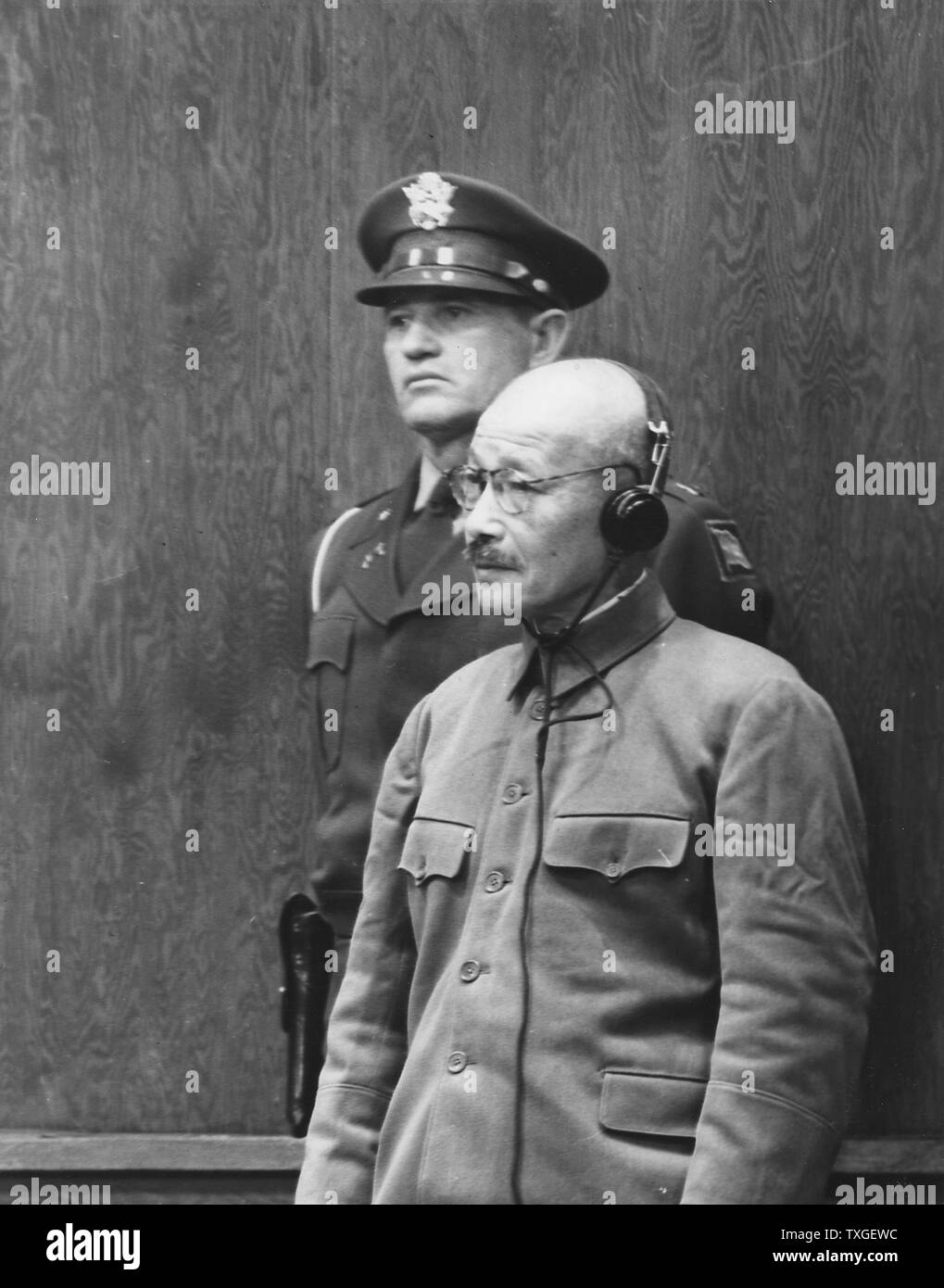 Fotografia del Primo Ministro Hideki Tojo del Giappone e in generale della Imperial esercito giapponese (1884-1948). Datata 1941 Foto Stock