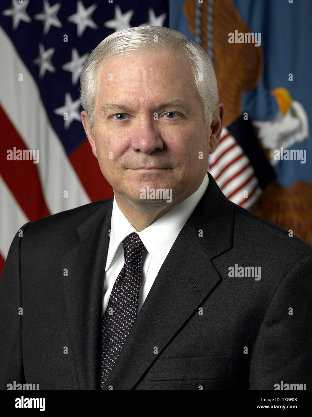 Robert Michael Gates (nato il 25 settembre 1943) è un americano di statista, studioso e Presidente Ateneo che ha servito come il ventiduesimo Stati Uniti Segretario della Difesa dal 2006 al 2011 Foto Stock