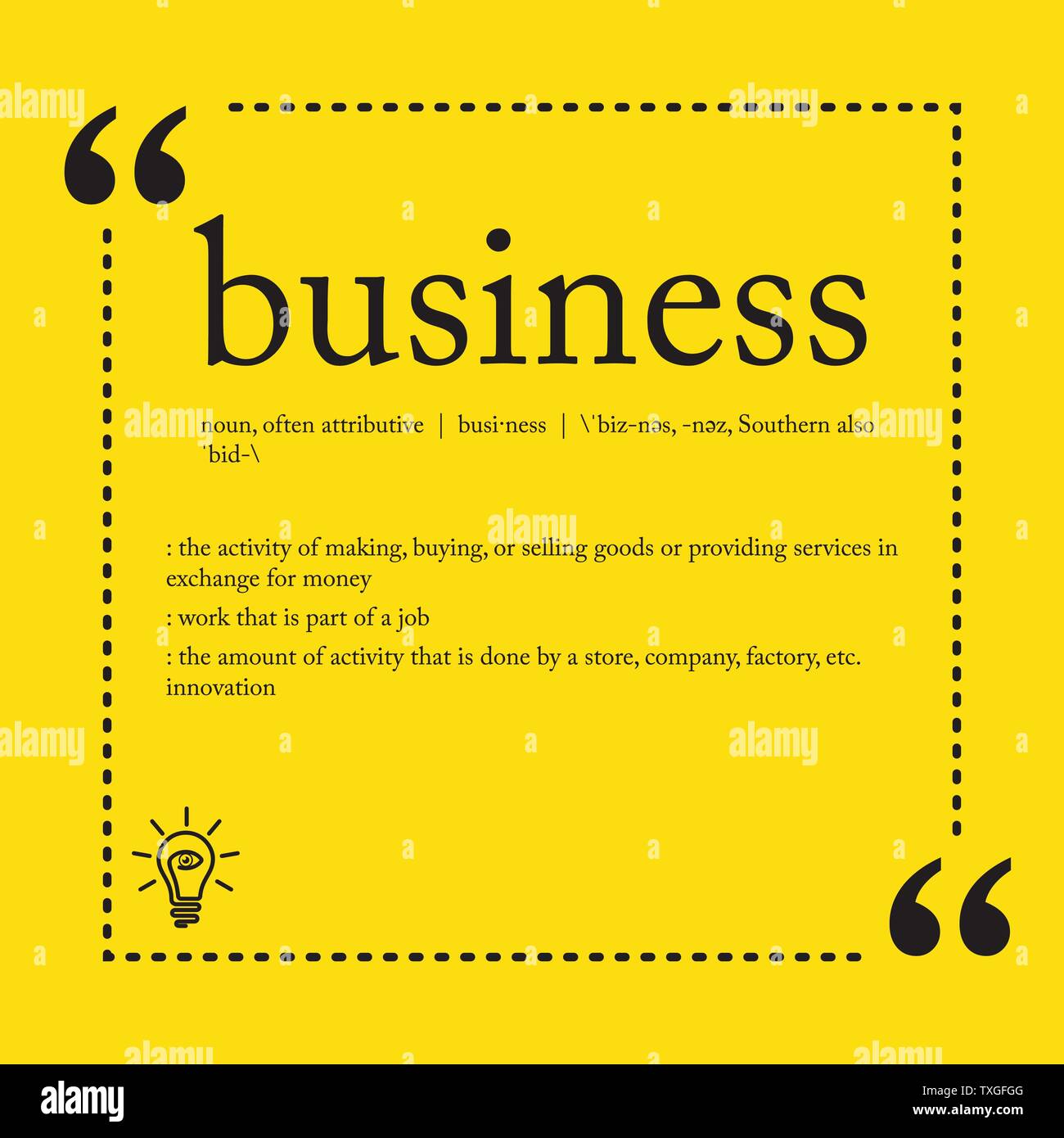 Definizione di Business parola di ortografia Illustrazione Vettoriale