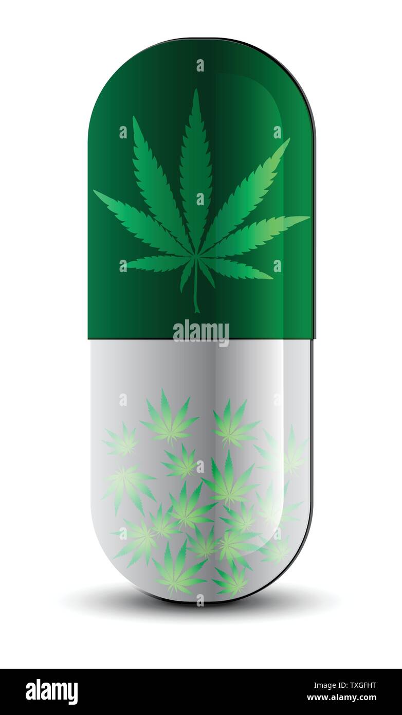 La Cannabis come medicina, vettore Illustrazione Vettoriale