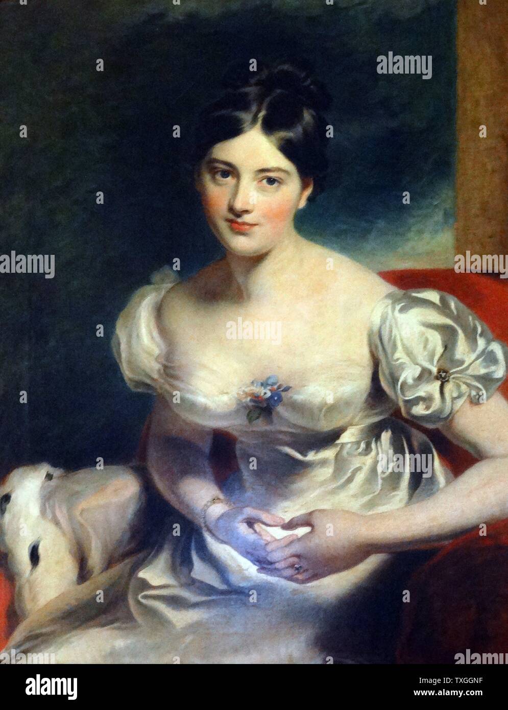 Ritratto della contessa di Blessington, Marguerite Gardiner (1789-1849) byThomas Lawrence (1769-1830) inglese ritratto pittore e il secondo presidente della Royal Academy. Datata 1800 Foto Stock