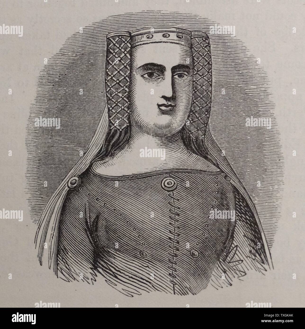 Incisi ritratto della regina Isabella (1451-1504) regina di Castiglia. Datata xv secolo Foto Stock