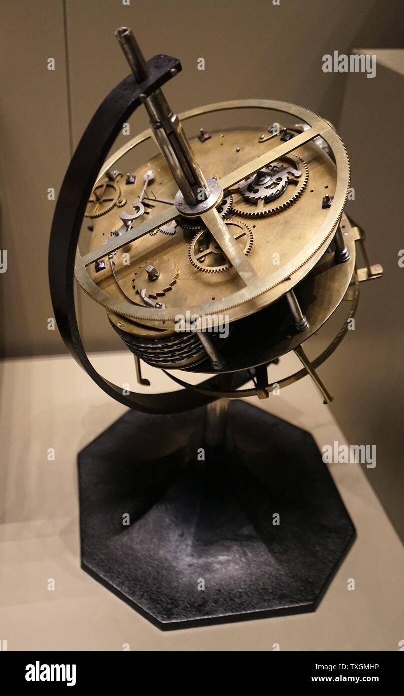 Un cronometro marino utilizzato per esperimenti da Abraham-Louis Breguet (1747-1823) una svedese un horologist. Datata del XIX secolo Foto Stock
