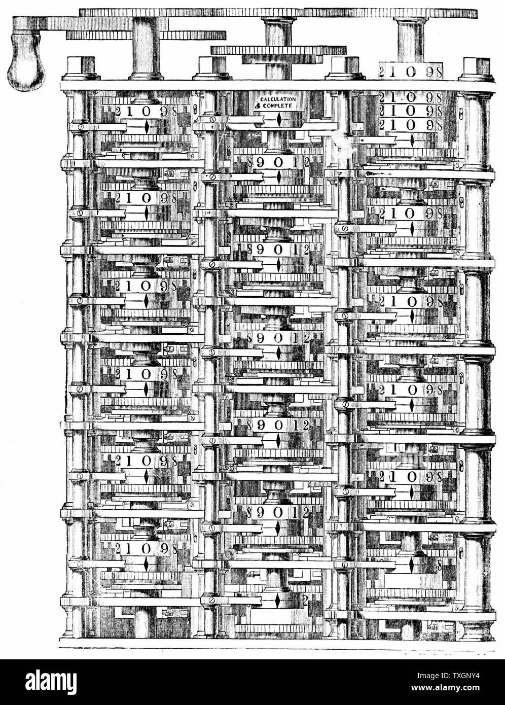Babbage's "differenza della macchina'. Da Charles Babbage 'Passaggi dalla vita di un filosofo', 1864 incisione di Londra Foto Stock