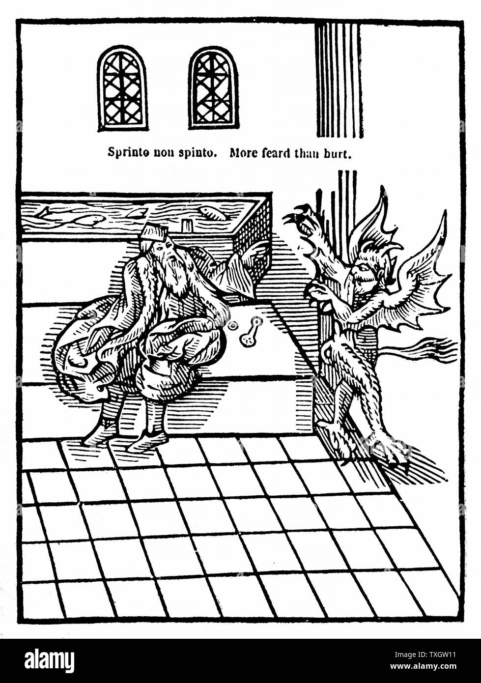 Water closet. Da Sir John Harington 'La metamorfosi di Ajax", 1556. Harrington installato un water closet nella sua casa vicino a bagno nel 1589, e raccomandato deve essere lavato una volta al giorno la xilografia Foto Stock