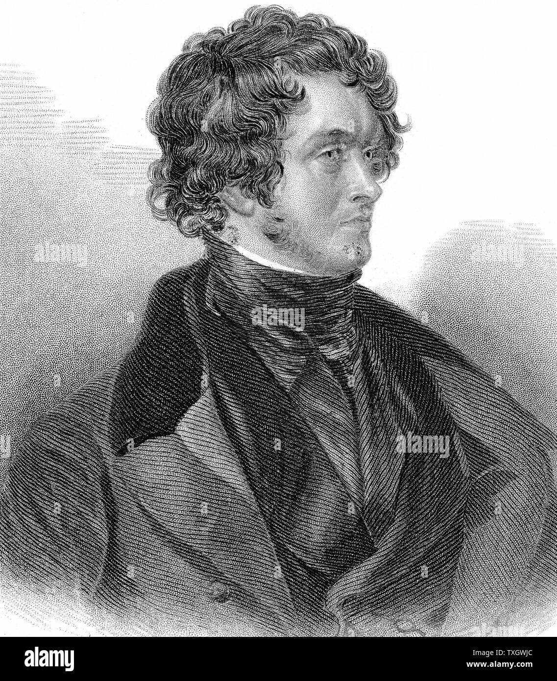 William Harrison Ainsworth (1805-1882) inglese romanziere storico; i lavori comprendono 'Old St Paul's", "La Torre di Londra ", " Castello di Windsor' incisione dopo il ritratto di Daniel Maclise Foto Stock