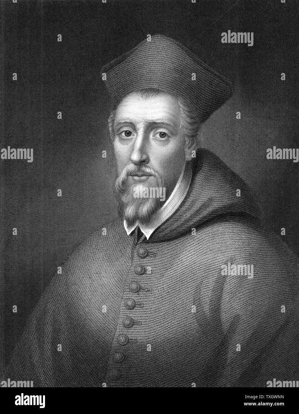 William Allen (1532-1594) prelato inglese; creato cardinale 1587. Sulla adesione di Elizabeth Mi sono recato in esilio. Fondata collegi inglesi a formare i missionari a riconvertire Inghilterra del Cattolicesimo Romano. Morì a Roma l'incisione Foto Stock