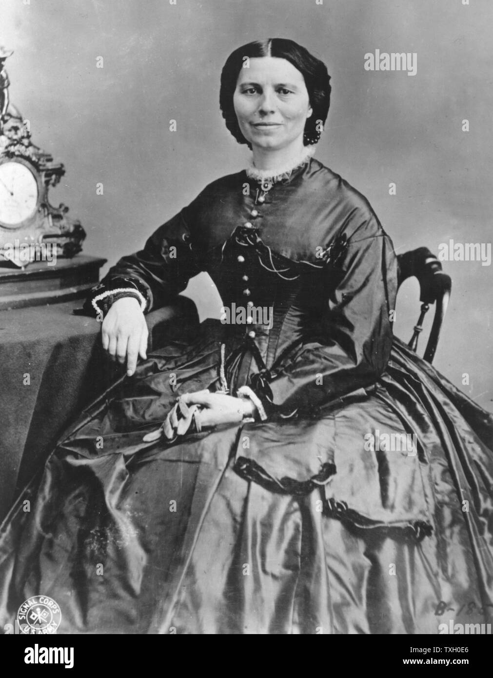 Clara Barton (1821-1912) fondatore del ramo americano della Croce Rossa (1881) e il suo primo presidente (il 1881-1904). Fotografia Foto Stock