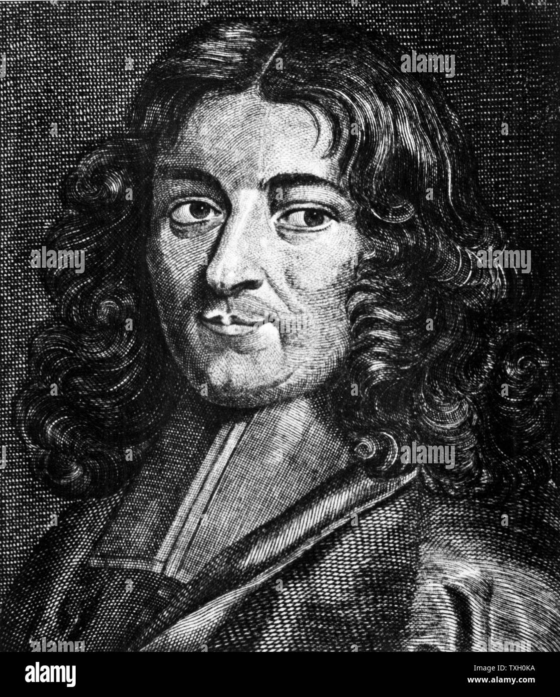 Pierre Bayle (1647-1706) francese filosofo protestante. Incisione su rame Foto Stock