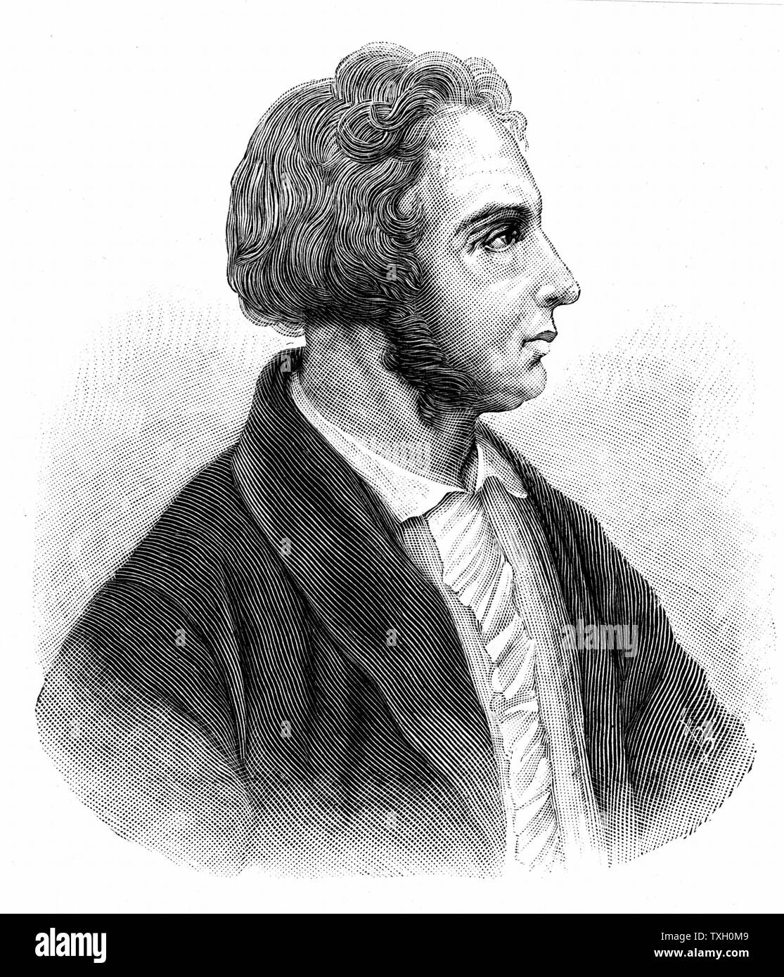 Pierre-Simon Ballanche (1776-1847) francese sociale e filosofo religioso di cui le idee hanno influenzato il scrittori romantici. Incisione su legno Foto Stock
