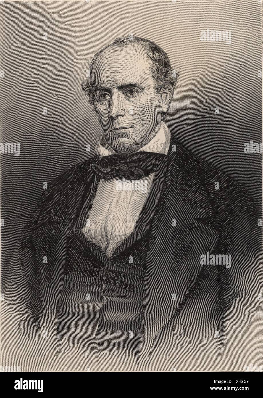 Eliseo Mitchell (1793-1857) American naturalista e explorer. Professore di Chimica, mineralogia e geologia presso l'Università della Carolina del Nord. Nel 1835 ha fondato l'altezza di mt Mitchell, North Carolina. Egli è sceso per la sua morte vicino a Mitchell cade mentre si verifica la sua precedente le misurazioni. Incisione del 1896. Foto Stock