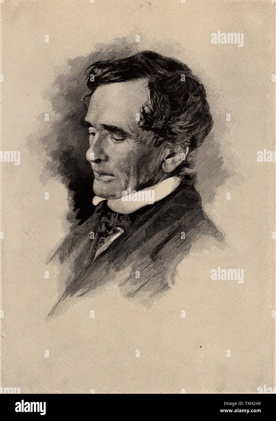 Lardner Vanuxem (1792-1848) geologo americano nato a Philadelphia, Pennsylvania, ha studiato geologia a Parigi. Nominato per la prima indagine geologica di New York nel 1836. Incisione, 1896. Foto Stock