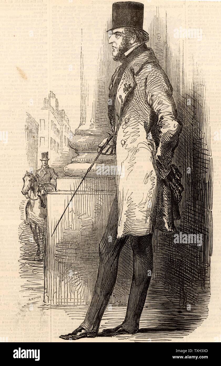 Lord George Frederick Cavendish-Scott-Bentinck, noto come Lord George Bentinck (1802-1848). Inglese più conservatore. Incisione dopo uno schizzo realizzata poco prima della sua morte. Da 'l'Illustrated London News' (Londra, 1848). Foto Stock