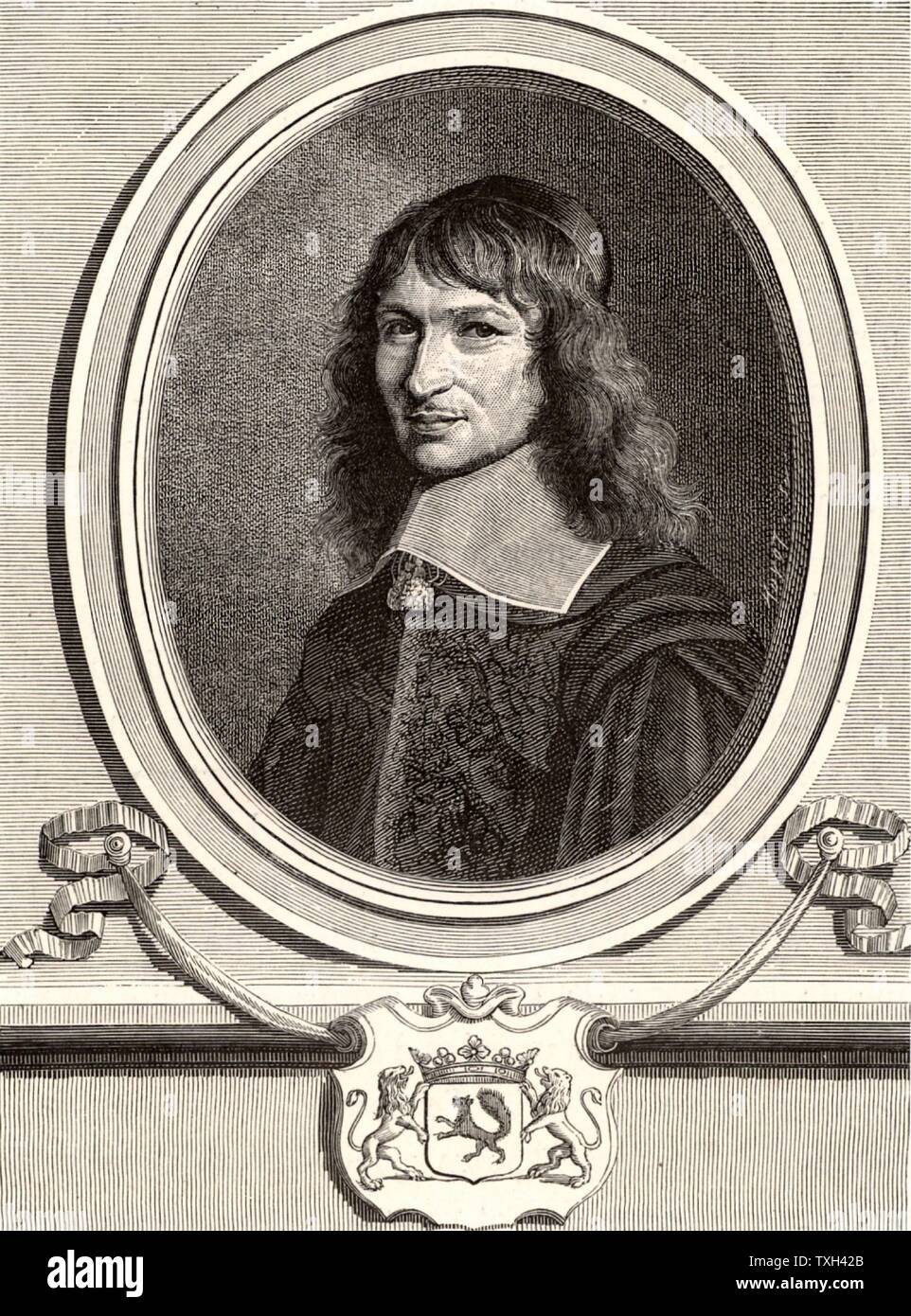 Nicolas Fouquet (1615-1680), francese sovrintendente delle finanze del regno di Luigi XIV fino alla sua arrestation nel 1661. Incisione del XIX secolo. Foto Stock
