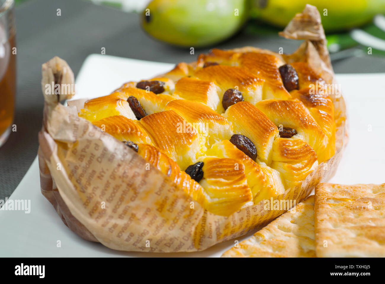 Torta di pane di pasta di frutta il tè del pomeriggio Foto Stock