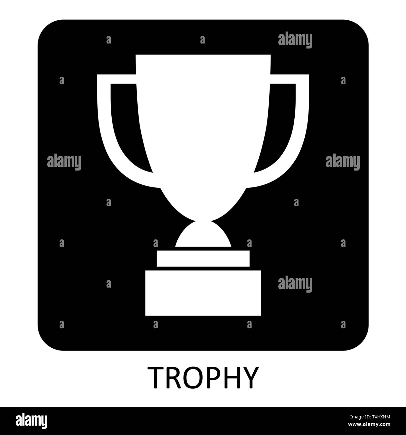 Icona del trofeo illustrazione su sfondo scuro Illustrazione Vettoriale