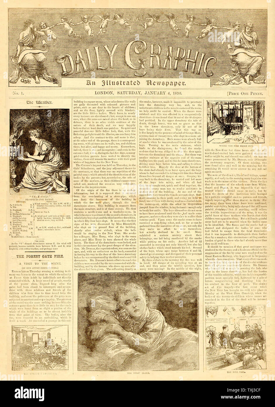 1890 Daily Graphic anteriore numero di pagina 1 - Problema Foto Stock