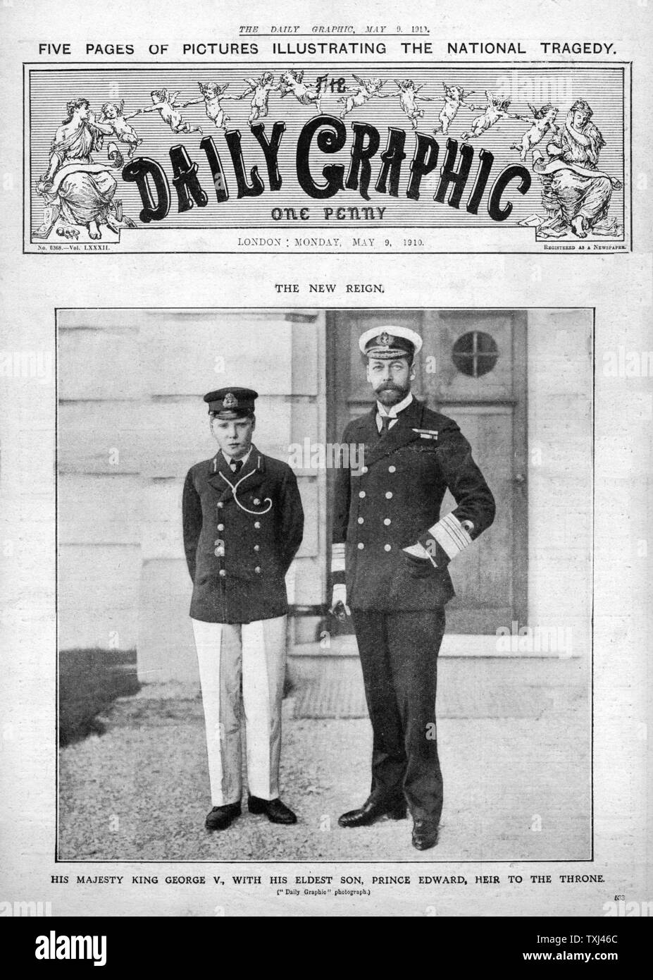 1910 Daily Graphic King George V e Prince Edward Foto Stock