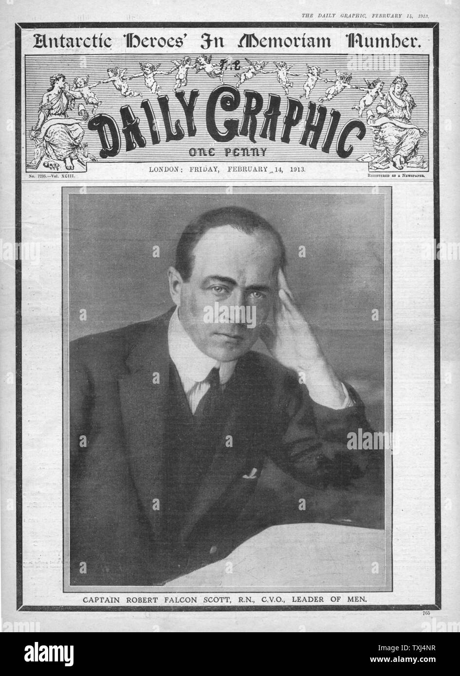 1913 Daily Graphic front page capitano Scott Foto Stock