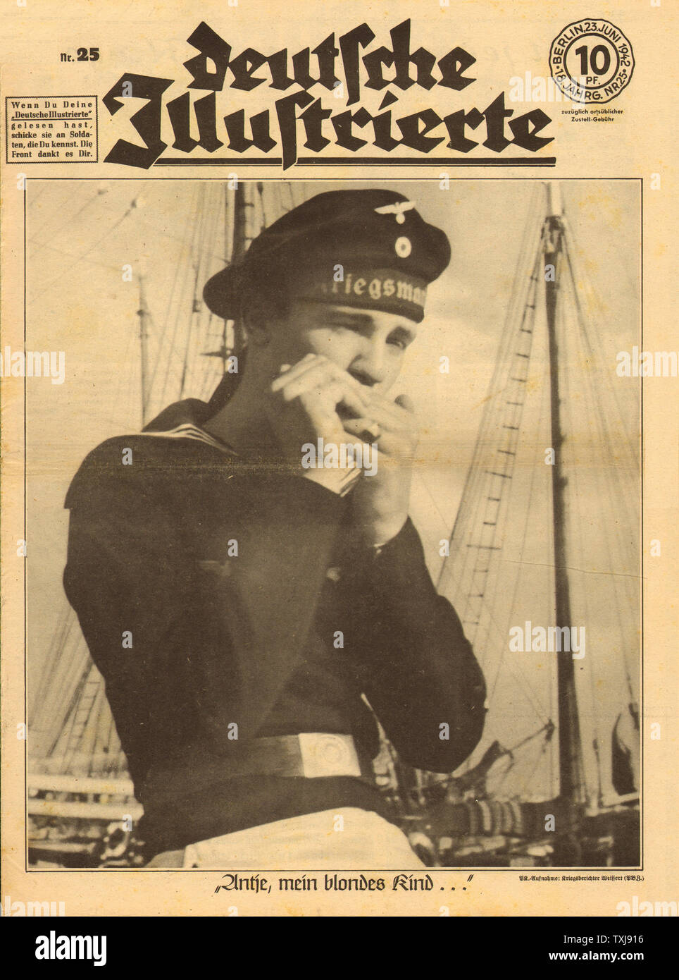 1942 Deutscher Illustrierte Kriegsmarine marina militare tedesca marinaio Foto Stock
