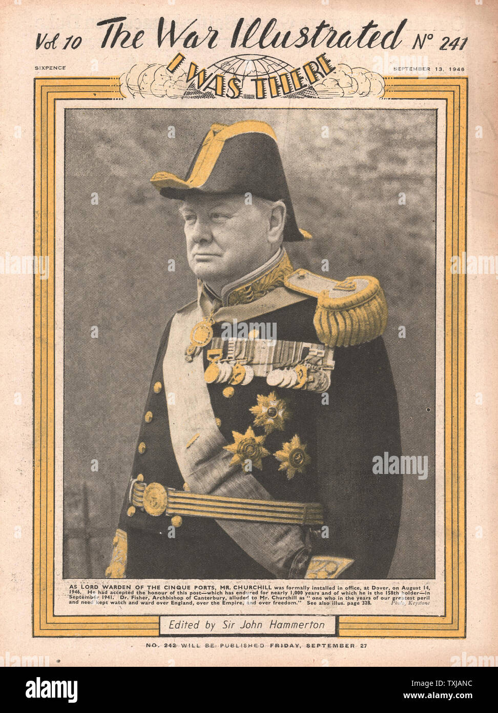 La guerra illustrato magazine Winston Churchill Lord Warden delle Cinque porte Foto Stock