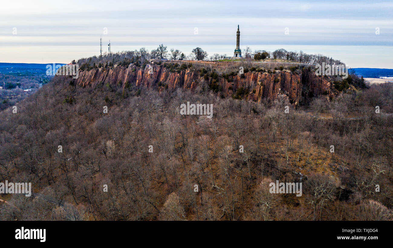 Soldati e marinai monumento, East Rock Park, New Haven, CT, Stati Uniti d'America Foto Stock