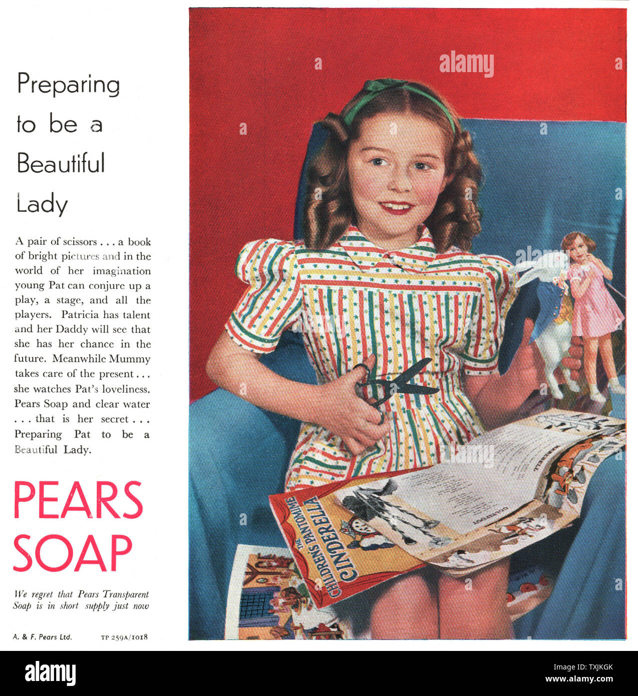1947 La rivista britannica Pere Annuncio di sapone Foto Stock