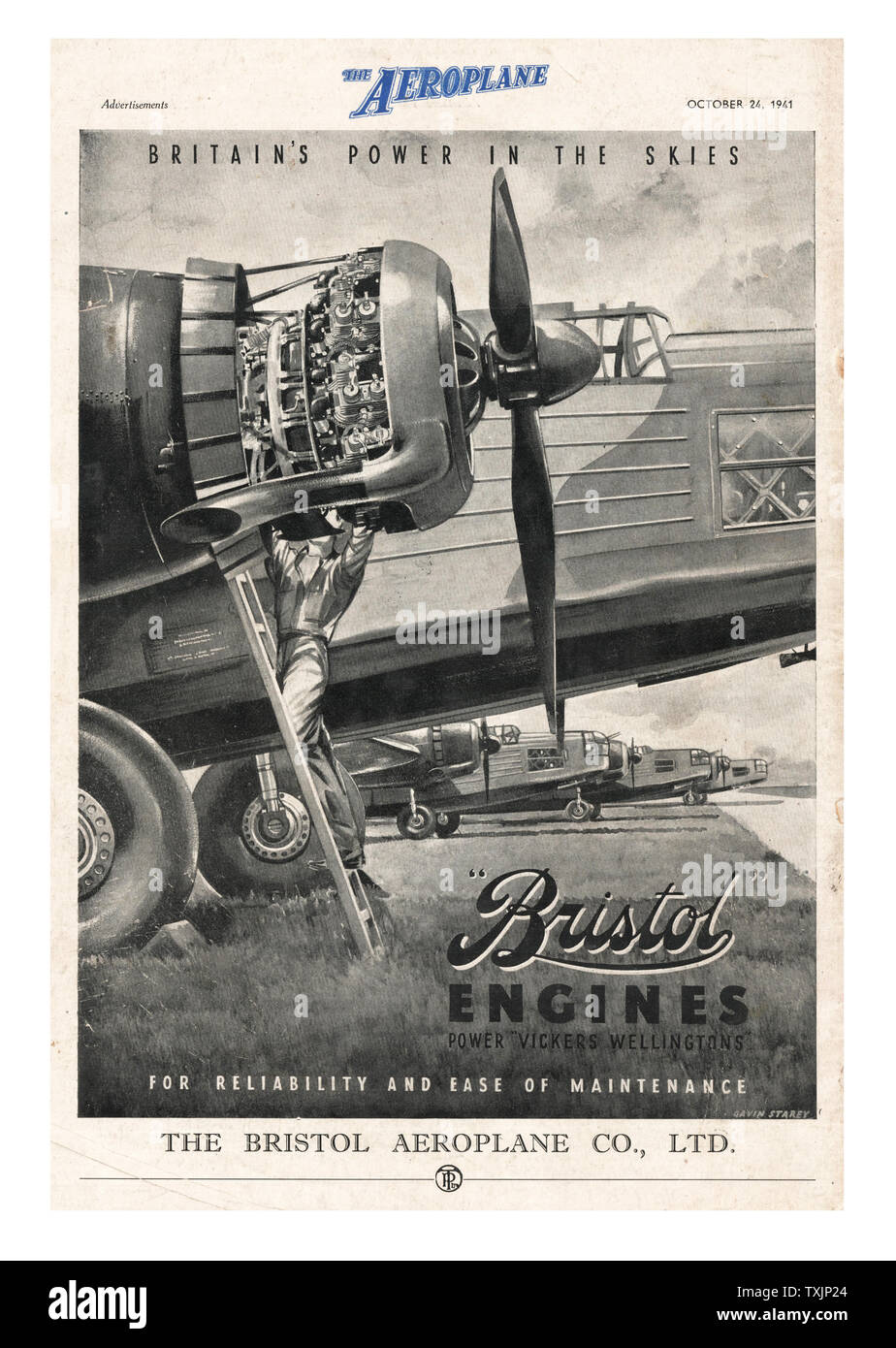 1941 La rivista britannica Bristol Motori Annuncio Foto Stock