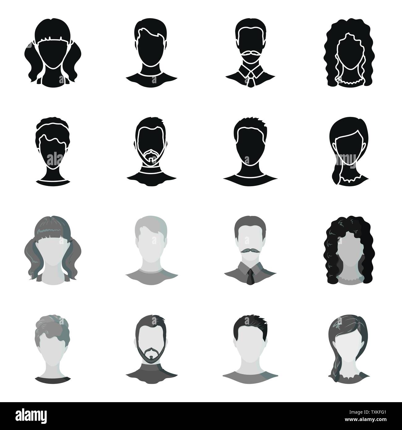 Oggetto isolato di professionale e foto logo. Set di professional e il profilo simbolo azionario per il web. Illustrazione Vettoriale