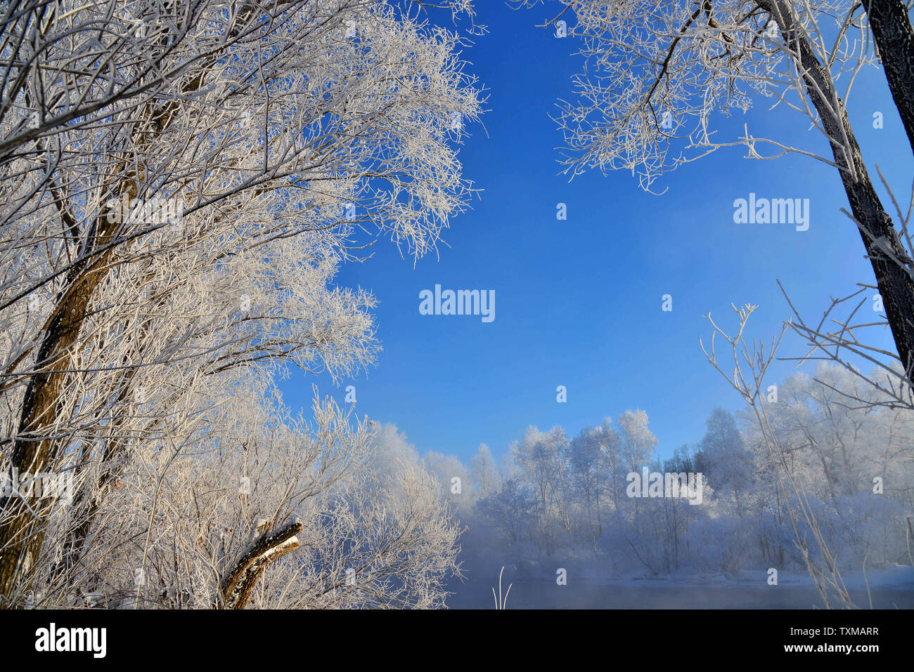 Heihe piattaforma grande punto panoramico rime bellissimo scenario Foto Stock