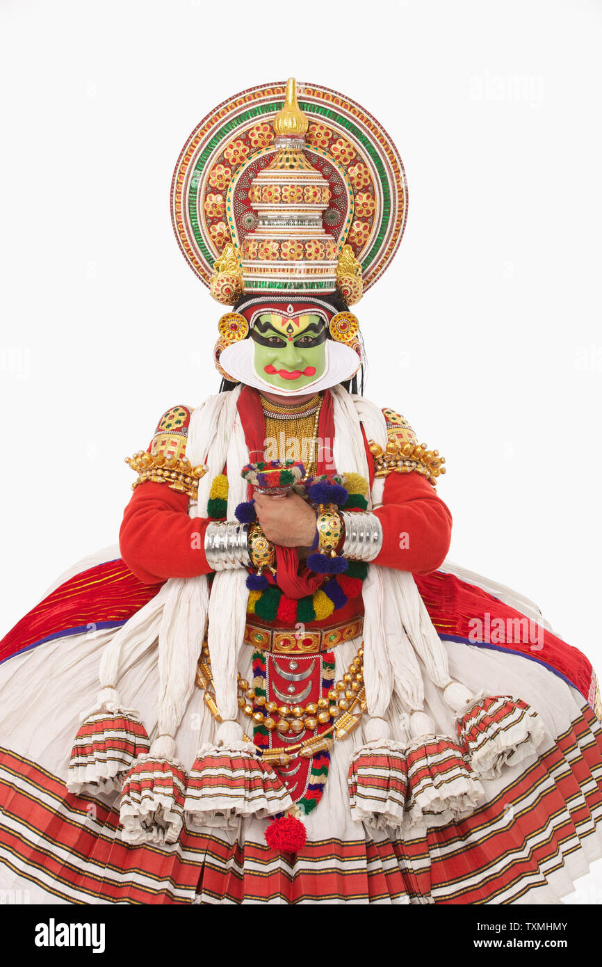 Kathakali dancer performing Foto Stock