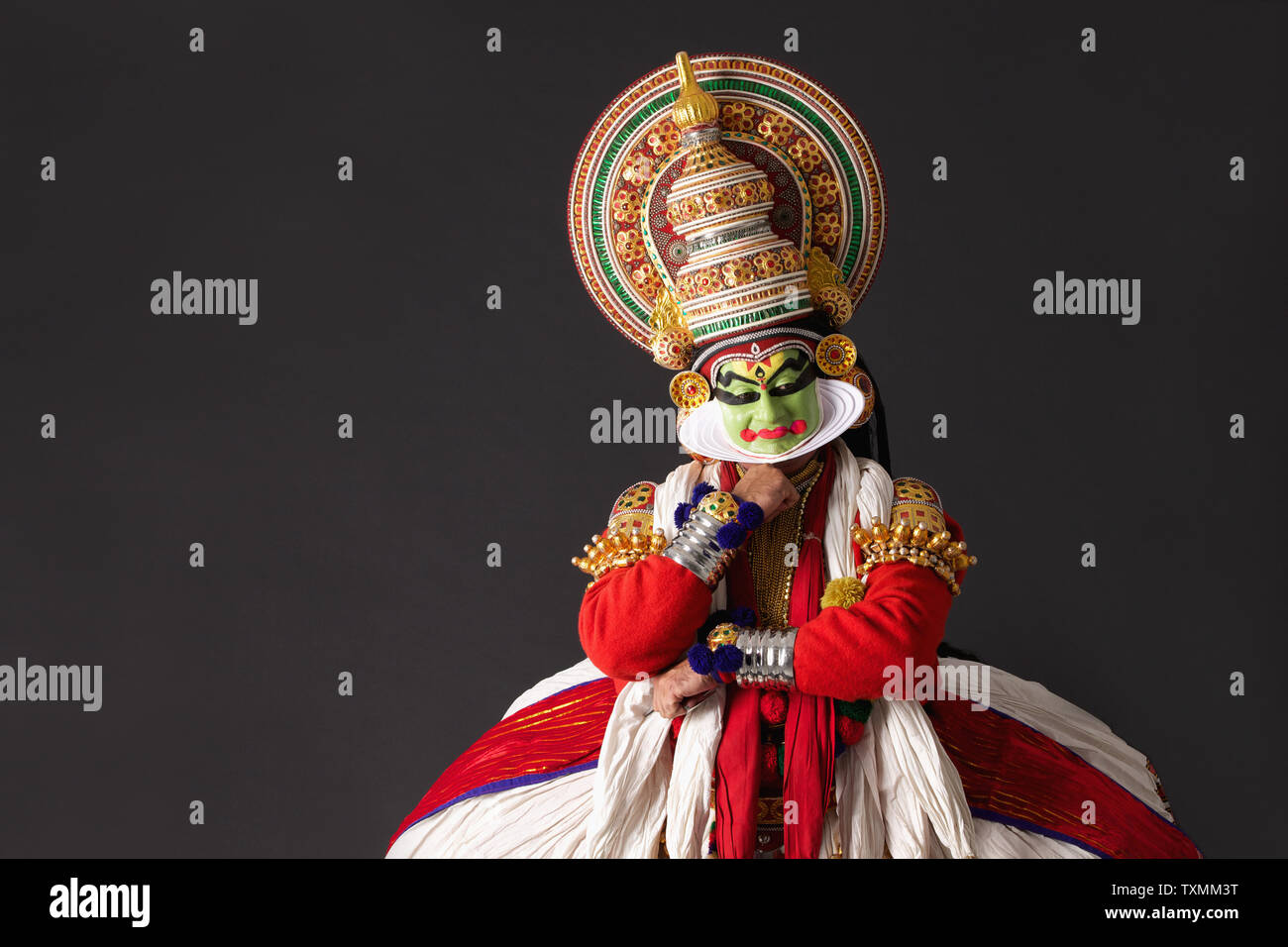 Indian kathakali dancer performing Foto Stock