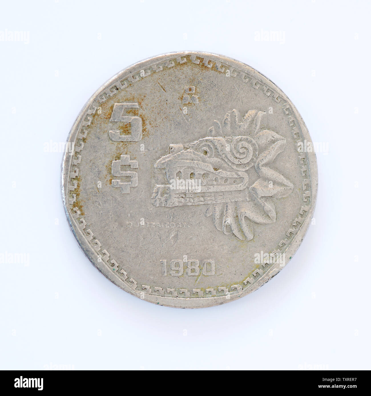 Messico 5 pesos Coin - 1980 Foto Stock