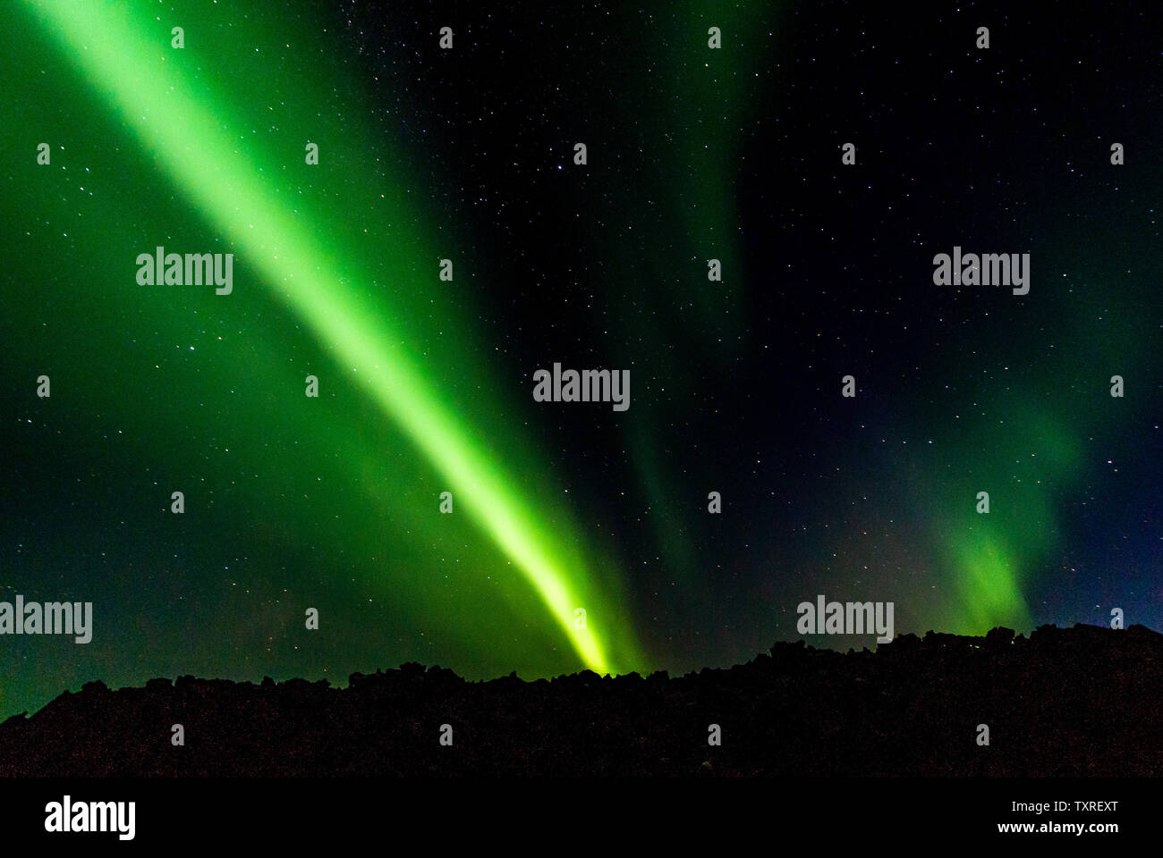 Luci del nord, Islanda. Foto Stock
