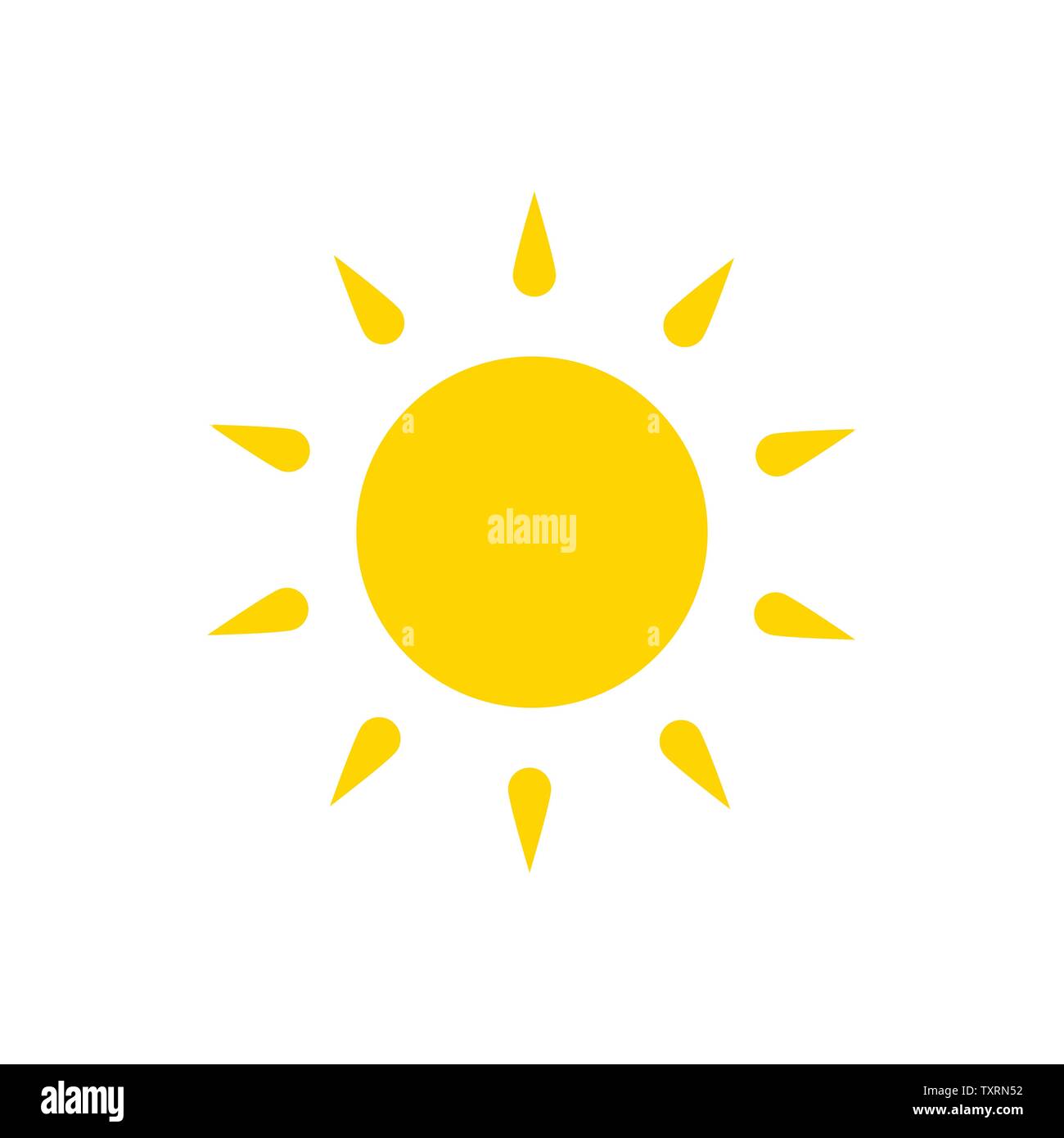 Simbolo d'estate. Sun icona moderna. Sunny cerchio. Vettore isolato concetto del logo su sfondo bianco Illustrazione Vettoriale