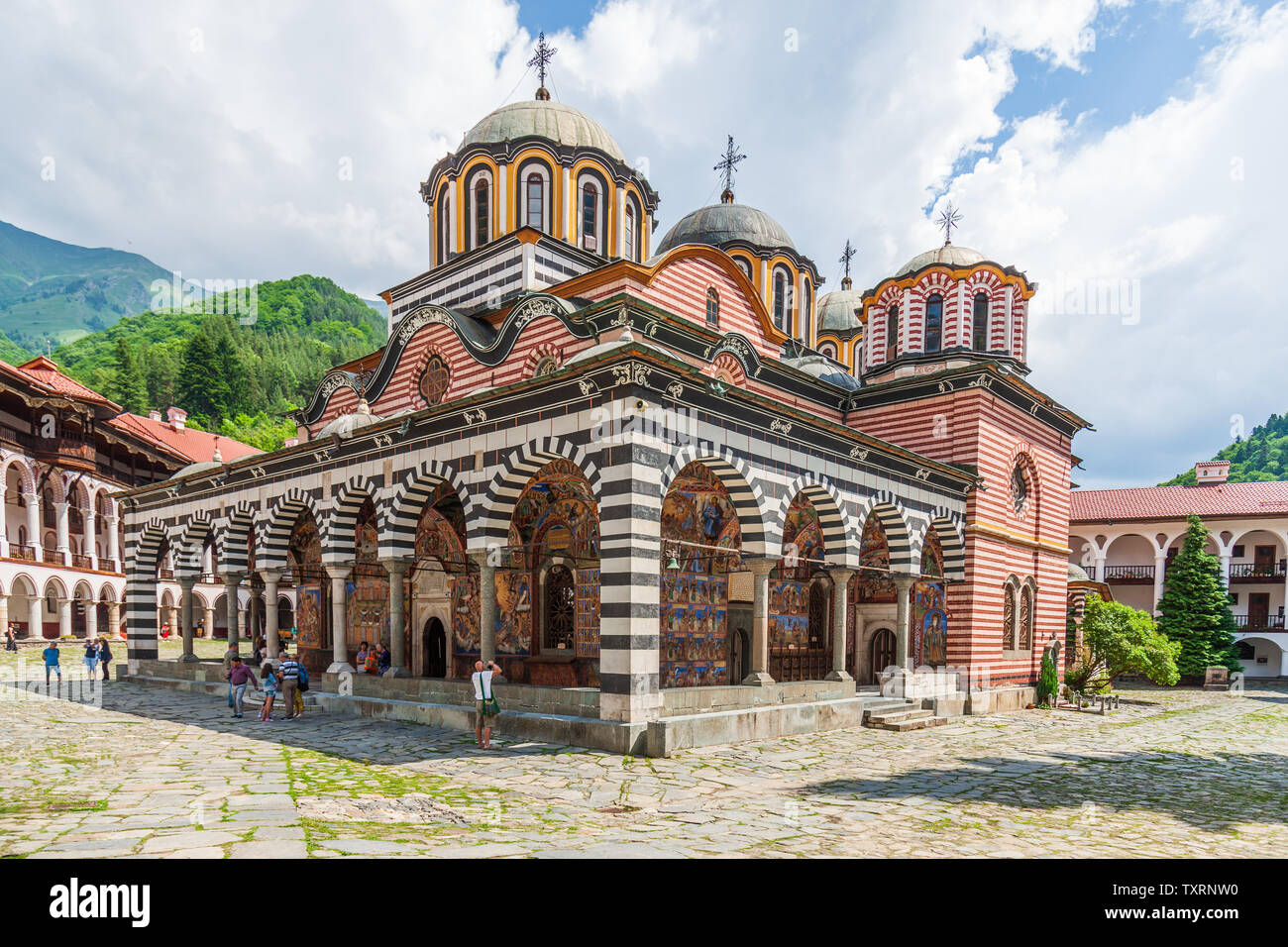 Il monastero di San Ivan di Rila, meglio conosciuto come il Monastero di Rila in Bulgaria Foto Stock