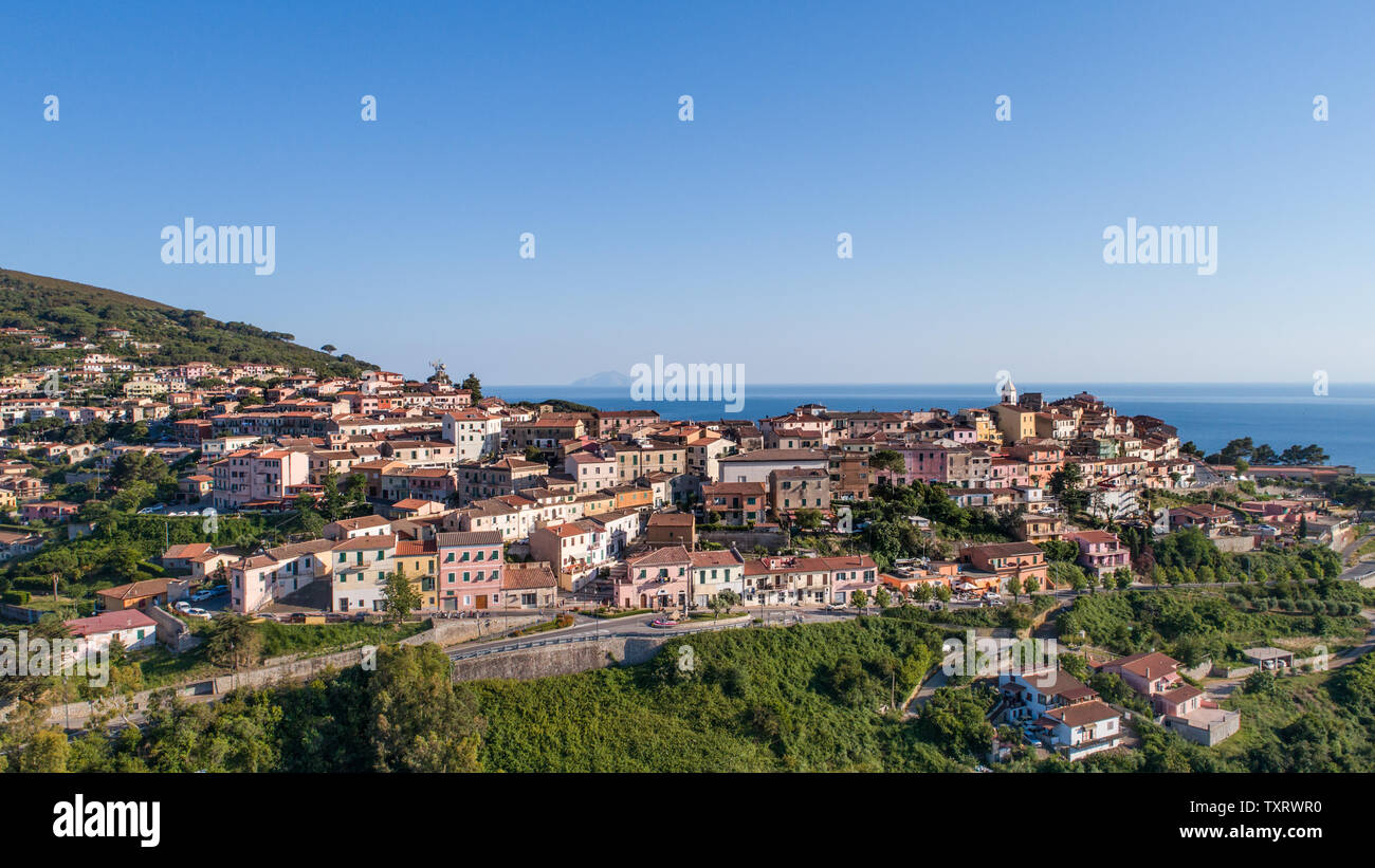 Isola d'Elba, paese di Capoliveri. Toscana (Italia). Foto Stock