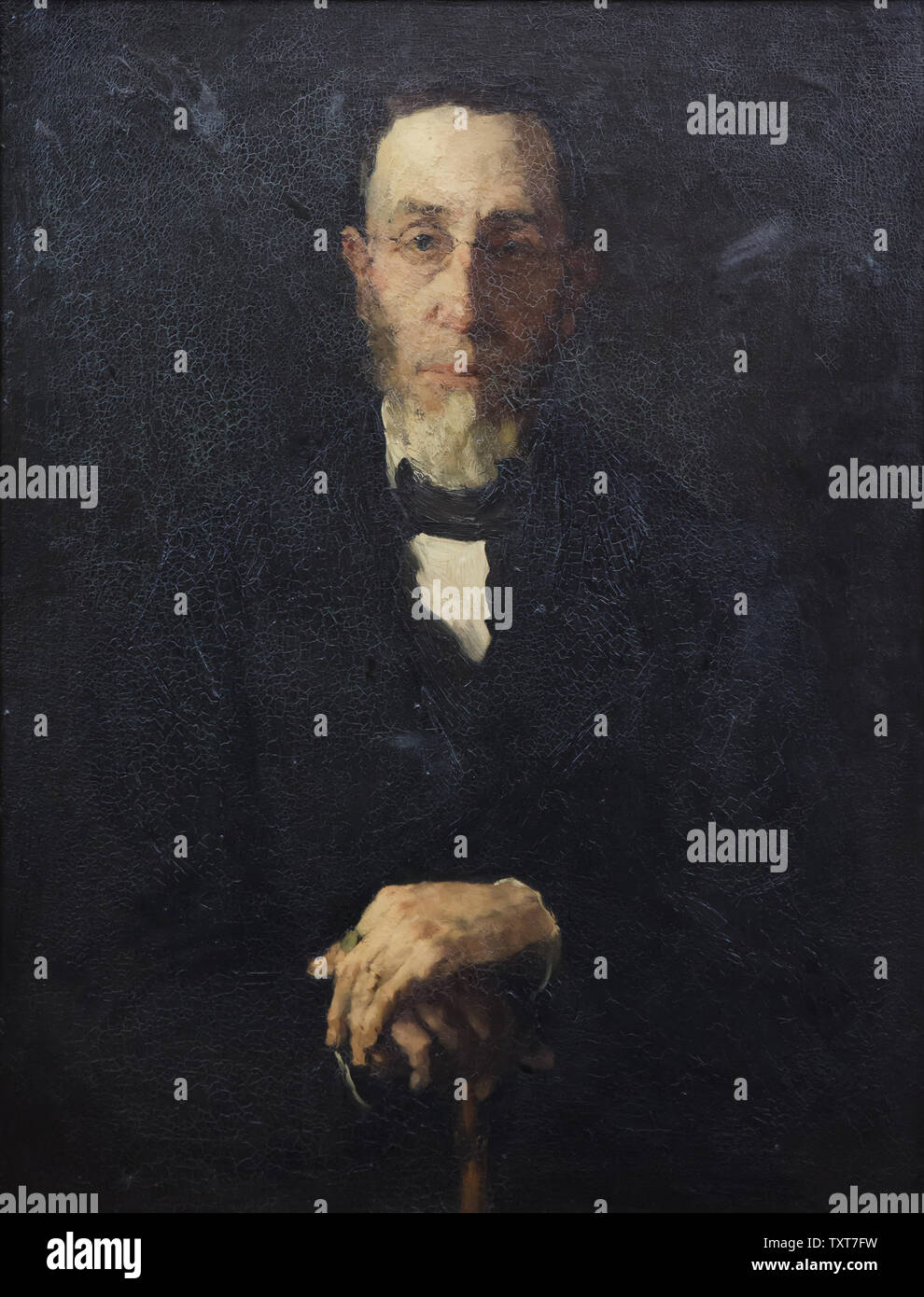 Ritratto del sindaco Klein (Bürgermeister Klein) dal tedesco ritratto pittore Wilhelm Leibl (1871) sul display nella Alte Nationalgalerie (vecchia galleria nazionale) di Berlino, Germania. Foto Stock