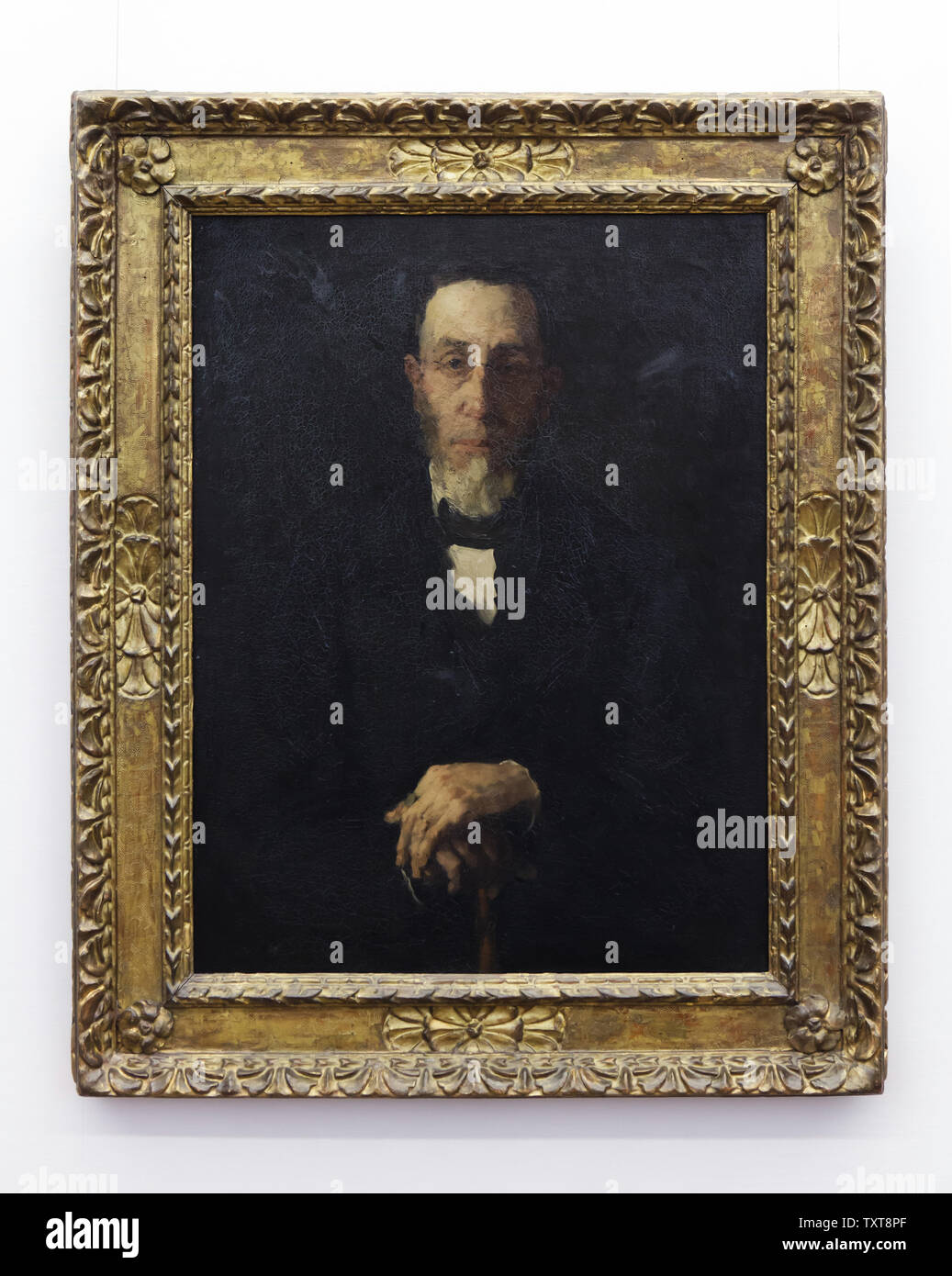 Ritratto del sindaco Klein (Bürgermeister Klein) dal tedesco ritratto pittore Wilhelm Leibl (1871) sul display nella Alte Nationalgalerie (vecchia galleria nazionale) di Berlino, Germania. Foto Stock