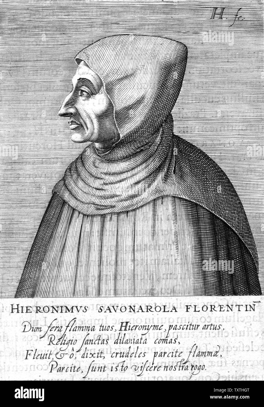 GIROLAMO SAVONAROLA (1452-1498) Italiano frate domenicano Foto Stock