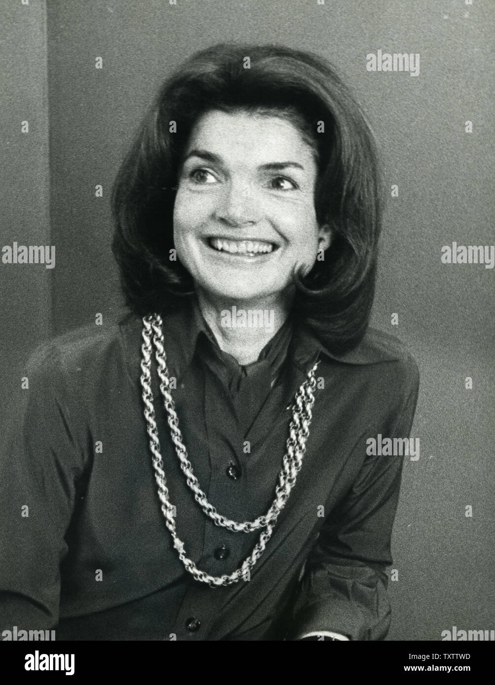 Jacqueline Kennedy Onassis nel novembre 11, 1975 foto in New York City. UPI Foto Stock