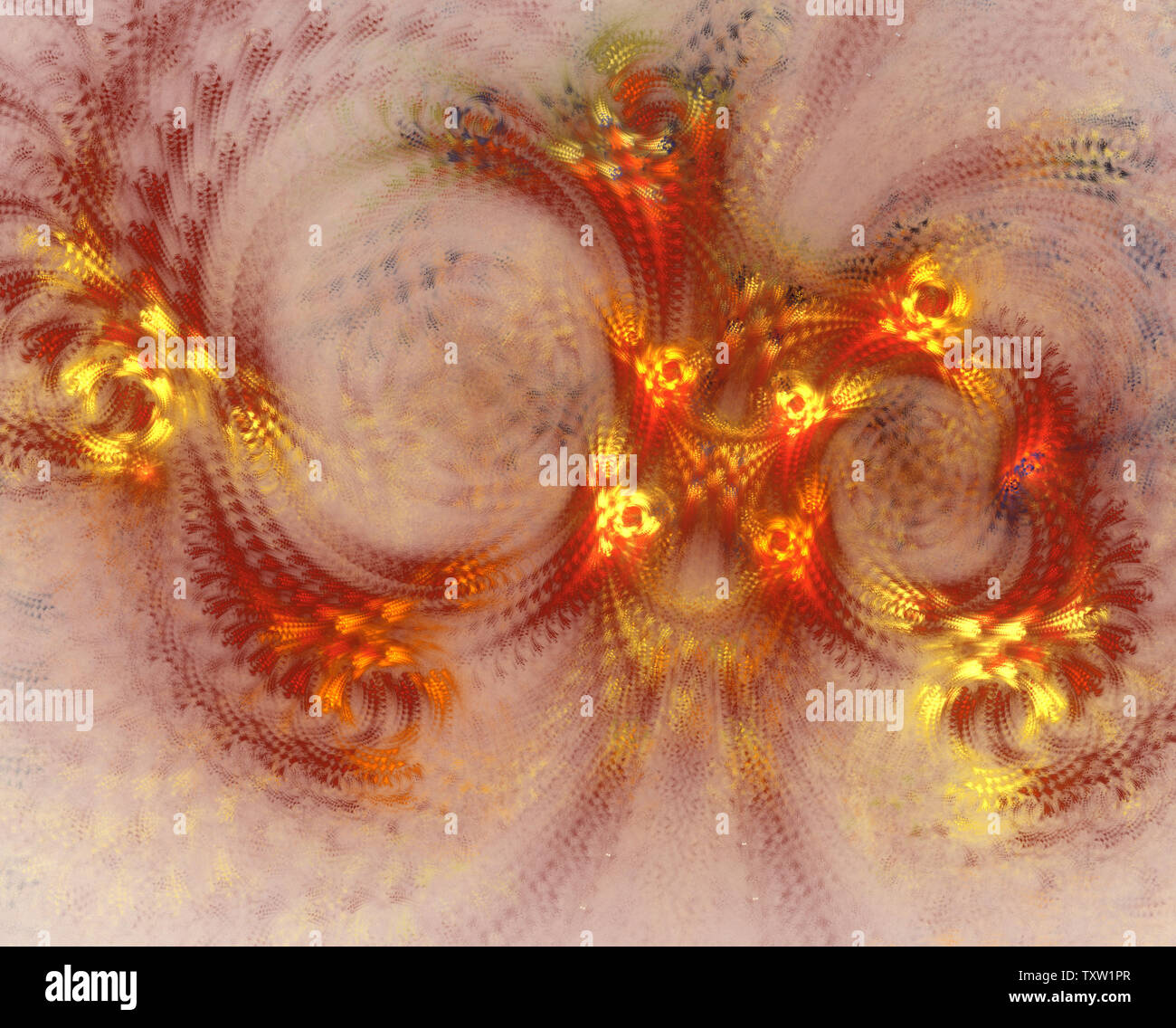 Golden onde. Abstract incandescente sfondo futuristico con effetto di illuminazione per il design creativo. Lucido e brillante color image per creare poster, opuscoli coperchio, Foto Stock