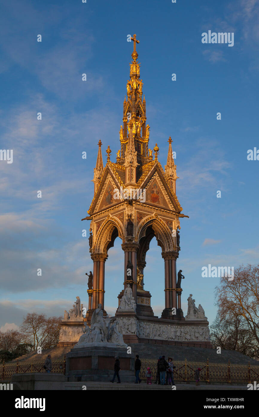 L'Albert Memorial, Kensington Gardens, Londra, Foto Stock